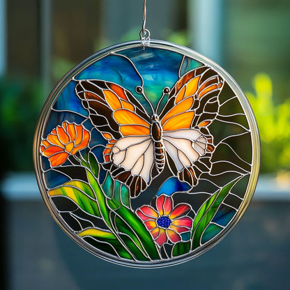 Floral Butterfly WX1002098CL Suncatcher