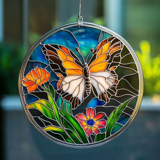 Floral Butterfly WX1002098CL Suncatcher
