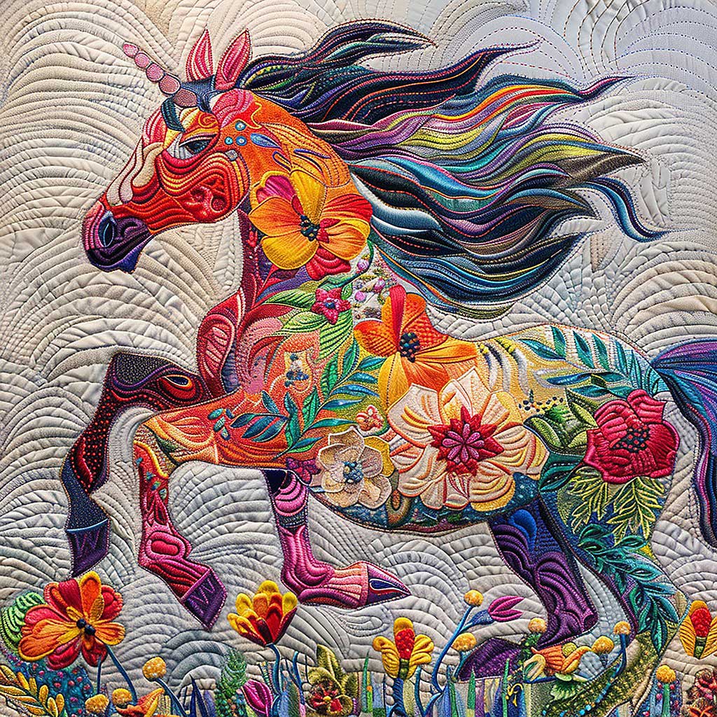 Florals Horse WM1408002CL Quilt