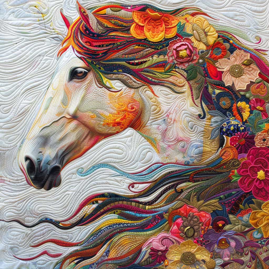 Flower Horse WJ1308013CL Quilt