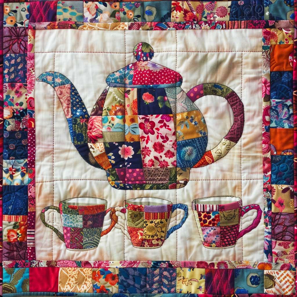 Flower Patchwork Teaset WJ1009014CL Quilt