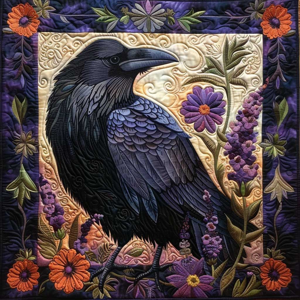 Flower Raven WJ0509012CL Quilt