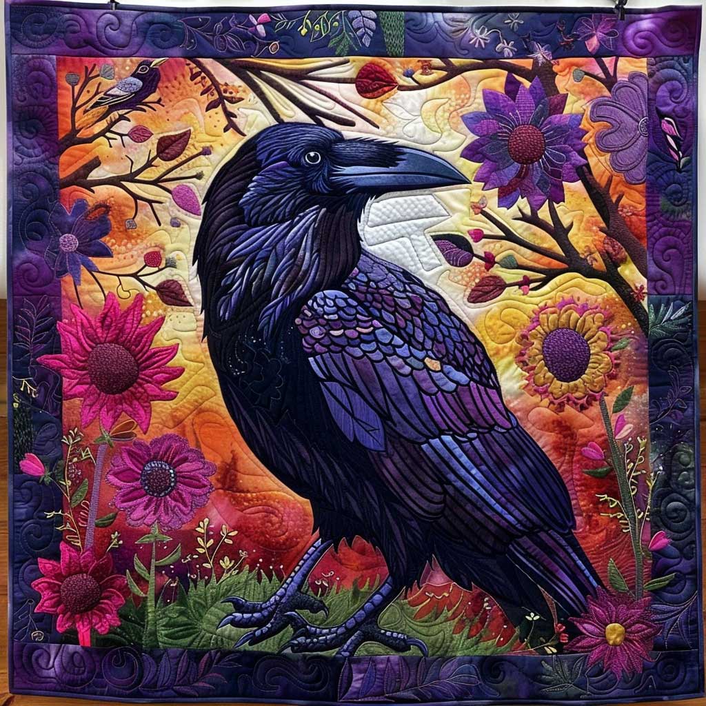 Flower Raven WJ0509013CL Quilt