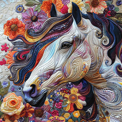 Flowers Horse WM1008048CL Quilt