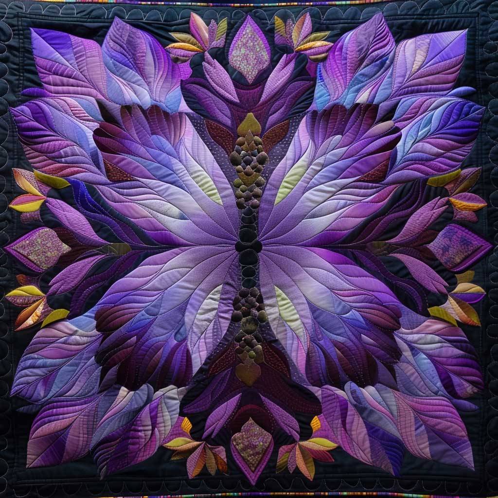 Flowers Shining Purple Light WM2008055CL Quilt