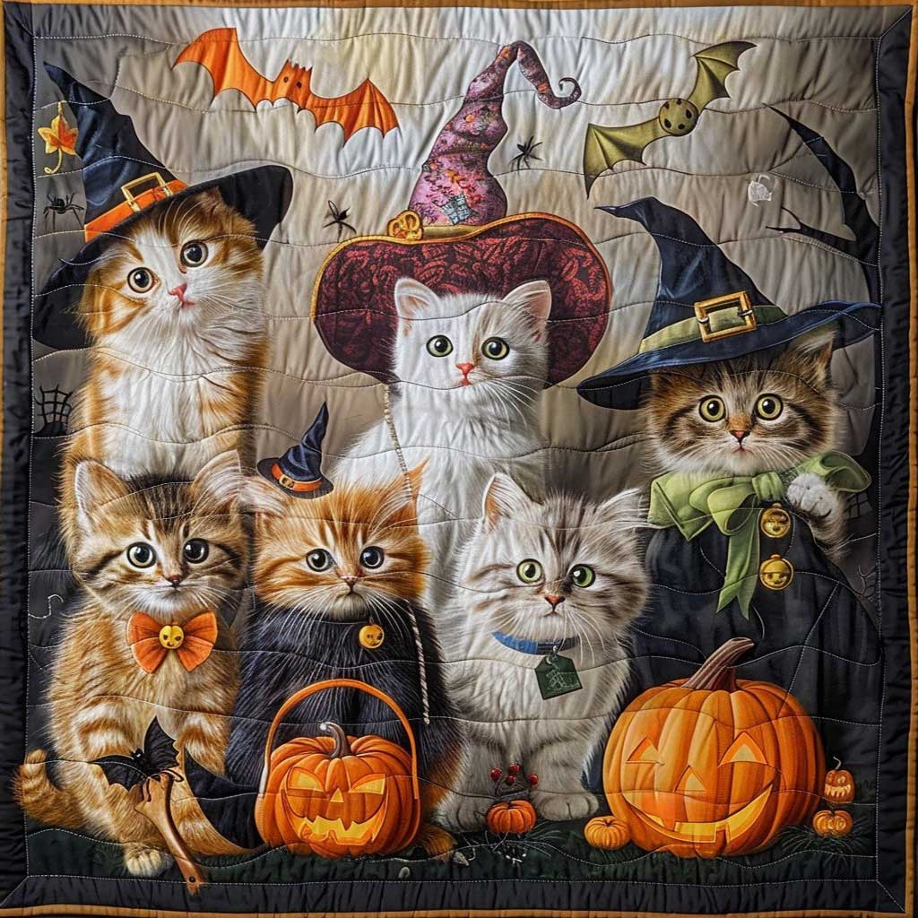 Fondly Cat Halloween WM2308049CL Quilt