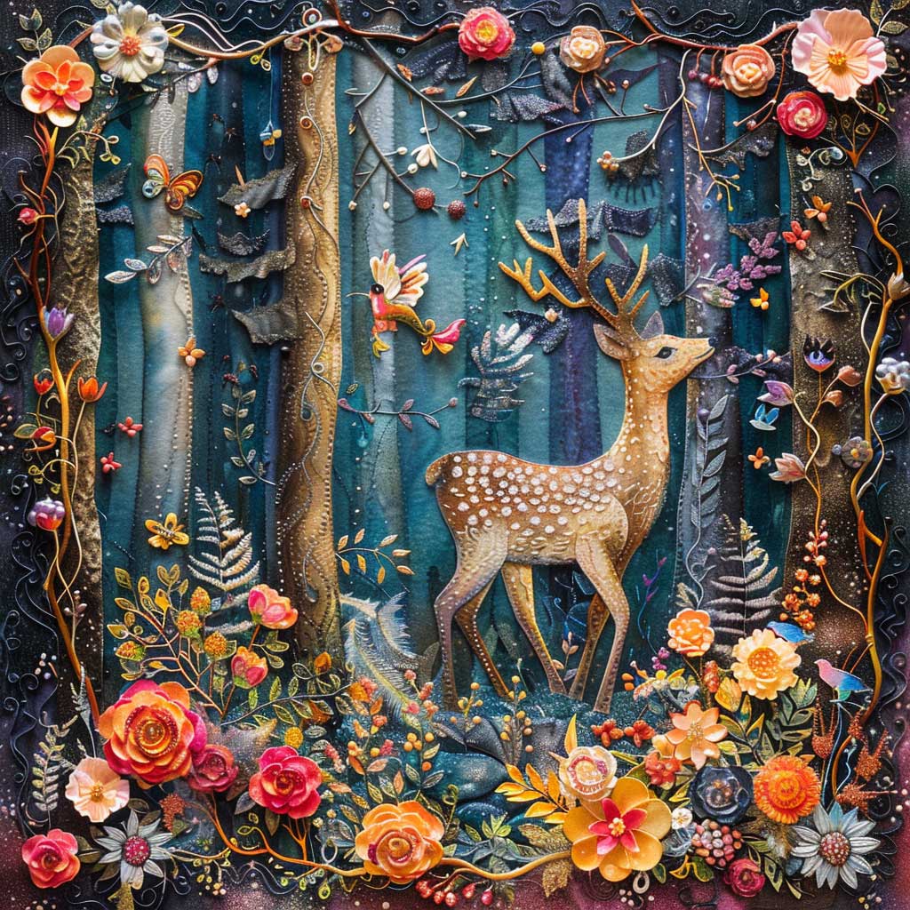 Forest Deer WJ1609011CL Quilt