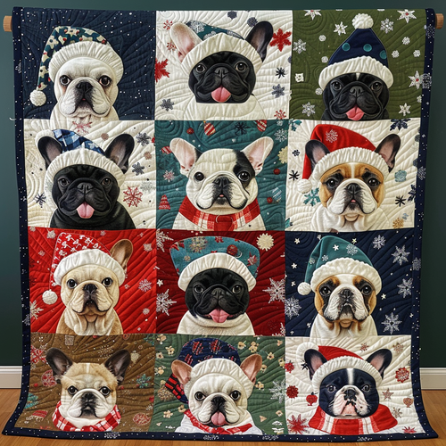 French Bulldogs Enjoy Christmas XR2408023CL Quilt