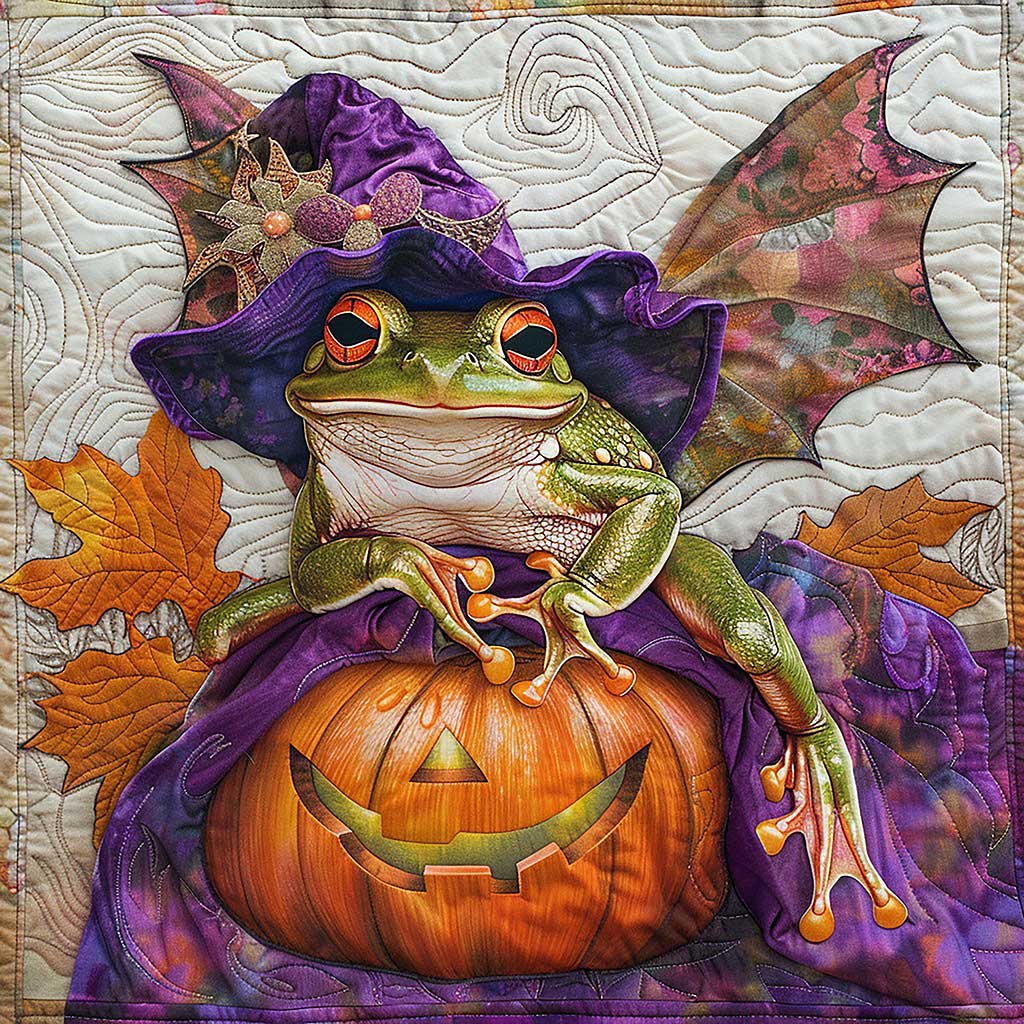 Frog Witch Halloween WM1008022CL Quilt