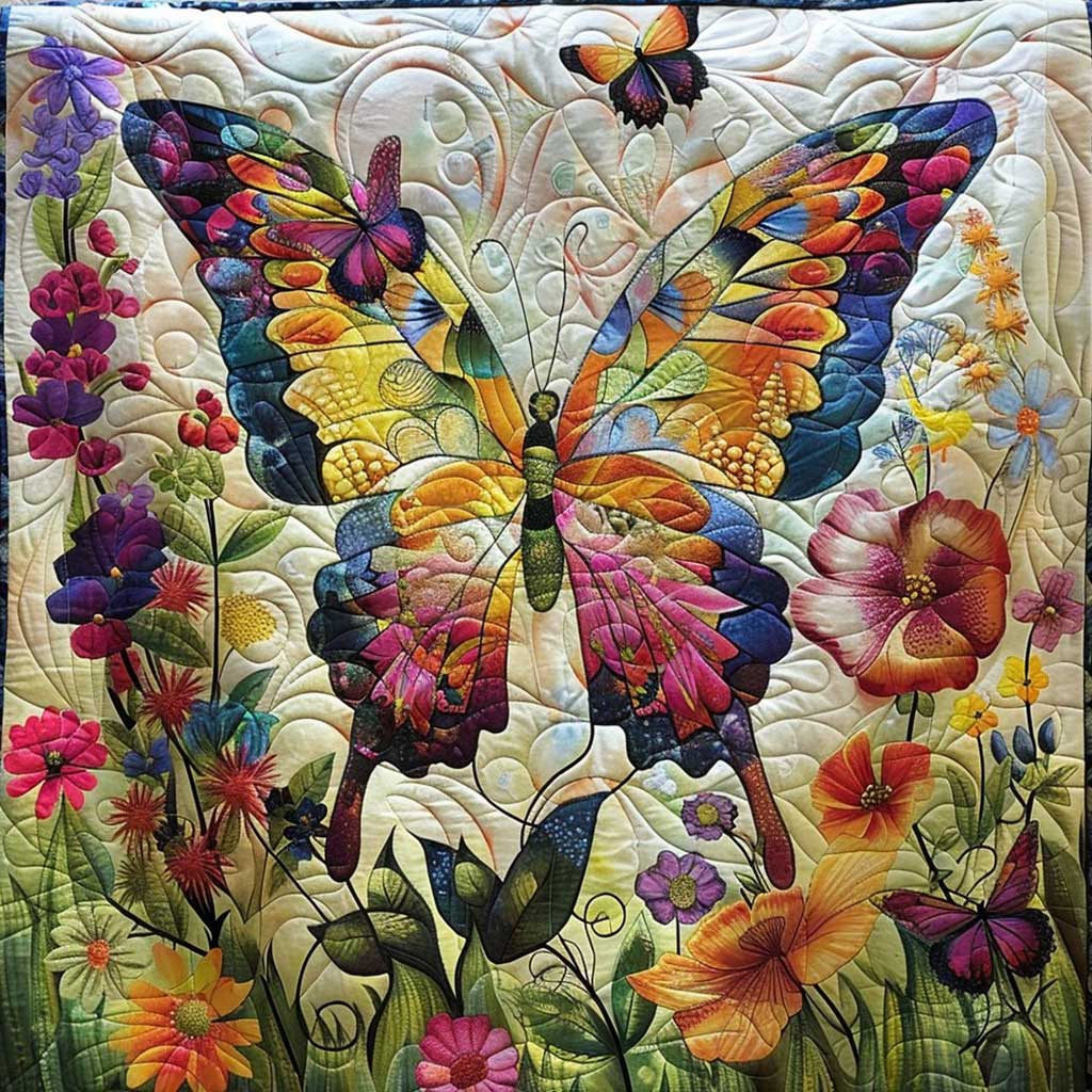 Garish Floral Butterfly WM2308085CL Quilt