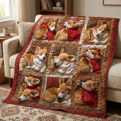Happy Corgi Sleeping SR2208033CL Quilt