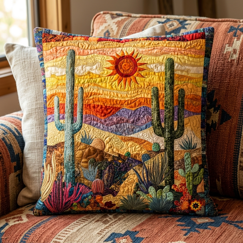 Cactus Desert XR1103001CL Quilt Pillow Case