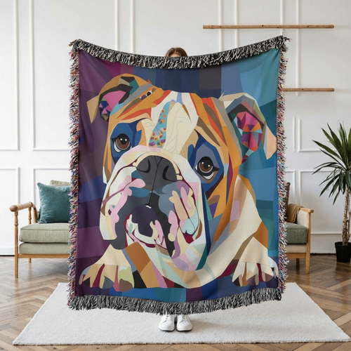 English Bulldog XR1601015CL Woven Throw Blanket