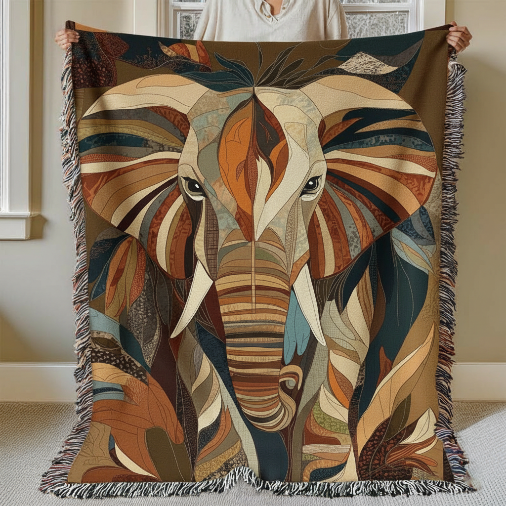 Majestic Elephant XR1601014CL Woven Throw Blanket