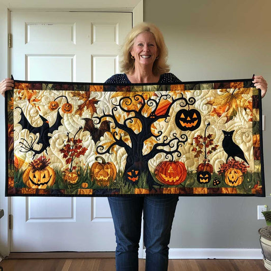 Ghost Garden Halloween WP2608004CL Quilted Table Runner