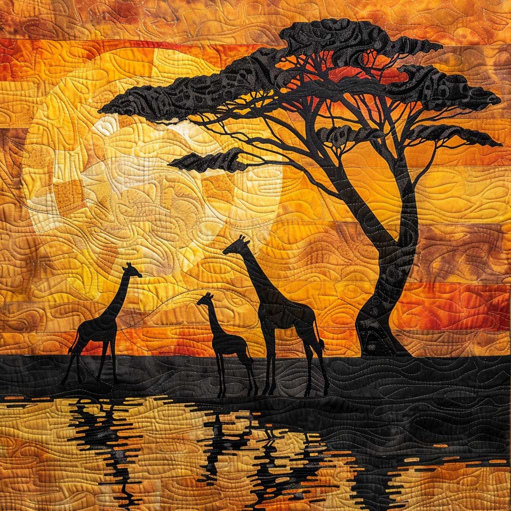 Giraffe Sunset WJ2408014CL Quilt