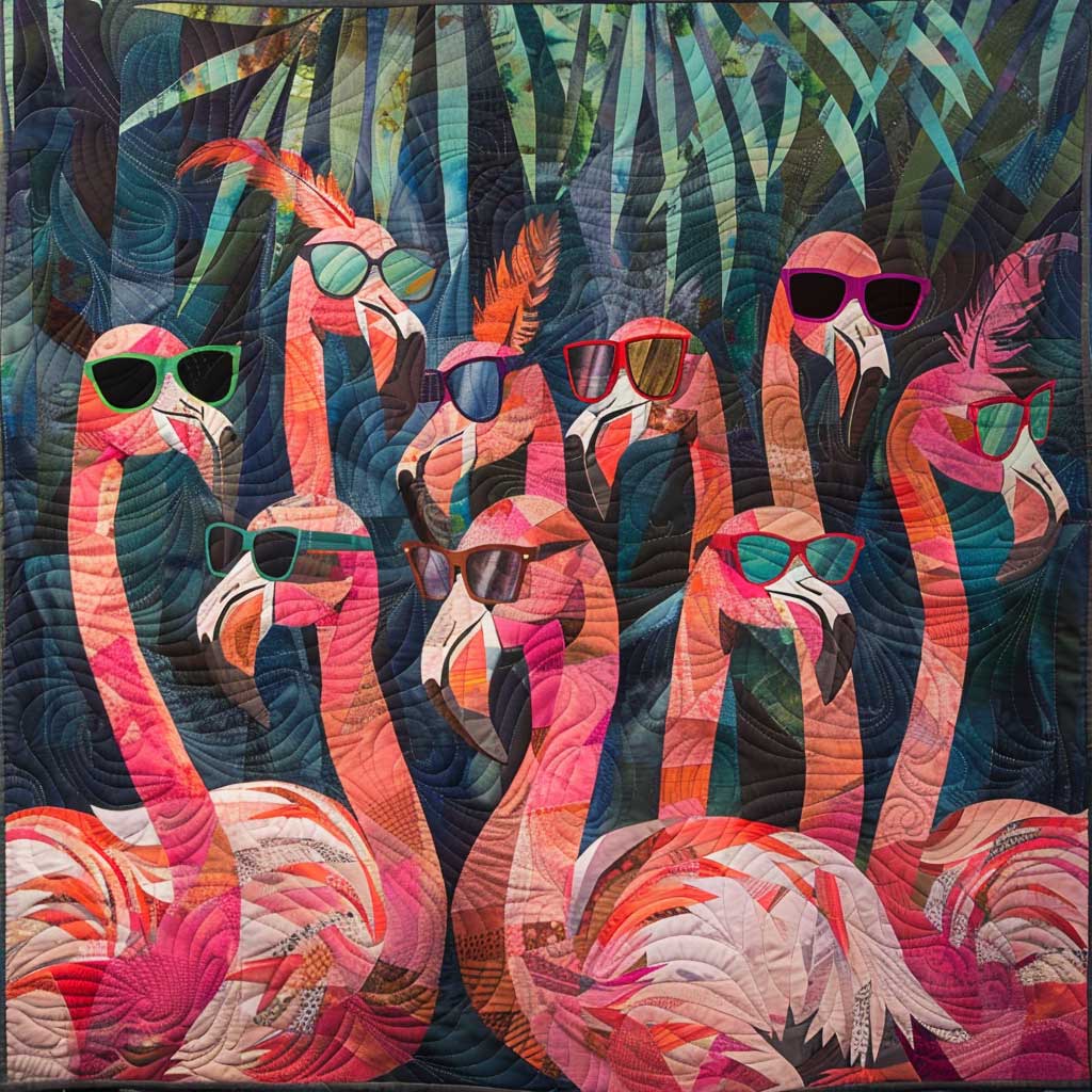 Glasses Flamingos WM2008011CL Quilt