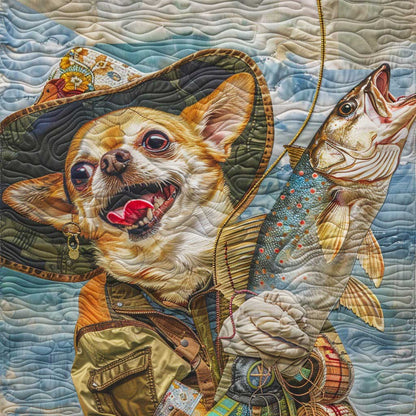 Go Fishing With Chihuahua WM2308003CL Quilt