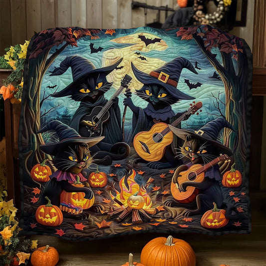 Black Cat And Halloween Melodies WO1408003CL Quilt