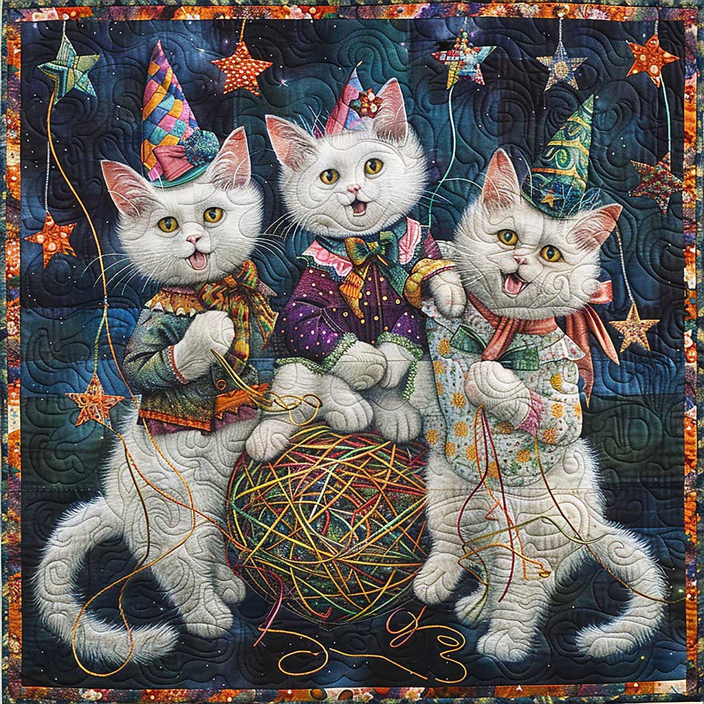 Happy Cat Party WM1608009CL Quilt