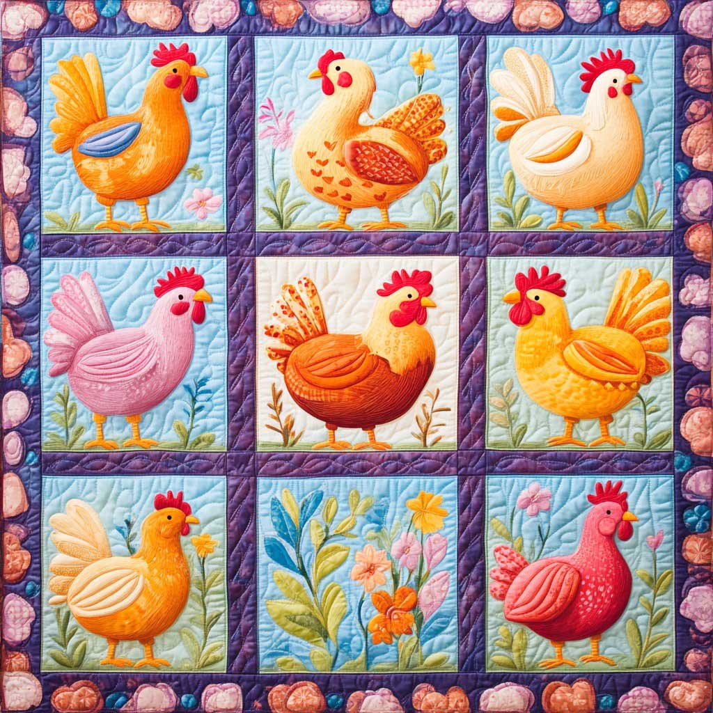 Happy Chickens WM0608018CL Quilt