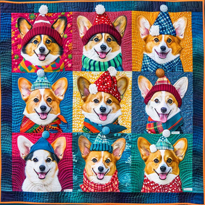 Happy Corgi WM2008013CL Quilt