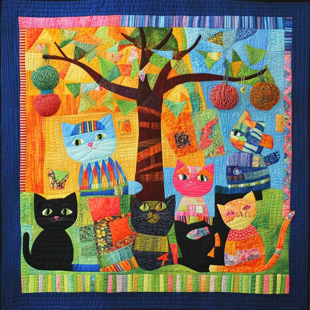 Happy Morning Cats WM0608015CL Quilt