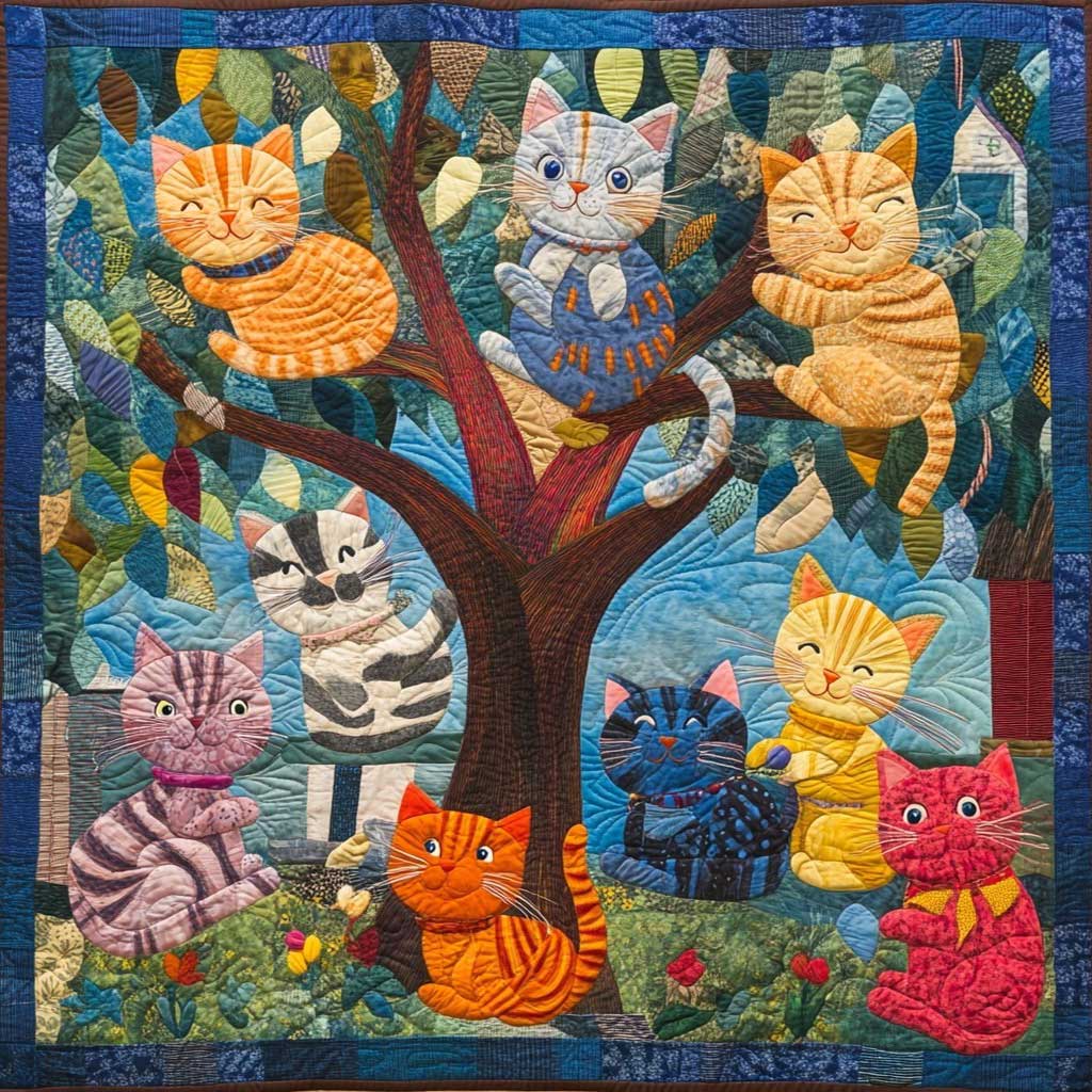 Happy Morning Cats WM0608016CL Quilt