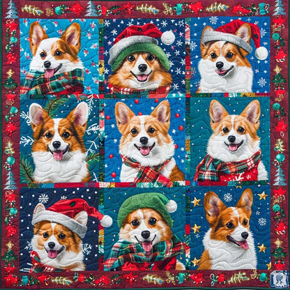 Happy Winter Corgi WM1908021CL Quilt