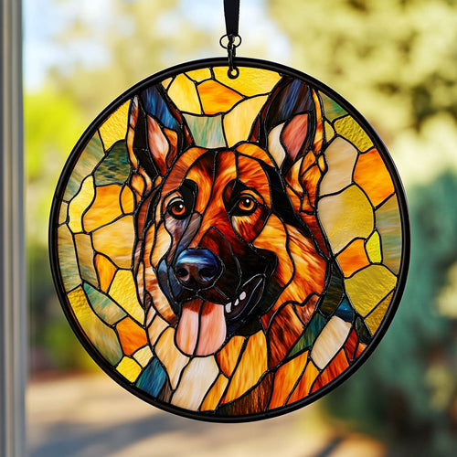 Happy German Shepherd WX0901101CL Suncatcher