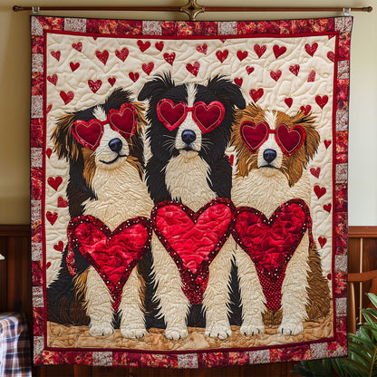 Heart Border Collie WY1001166CL Quilt