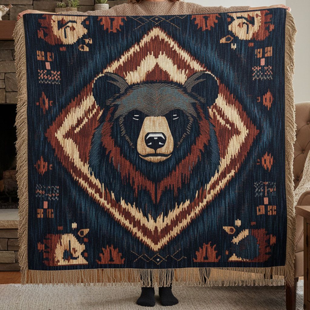 Heritage Bear WN2101011CL Woven Throw Blanket
