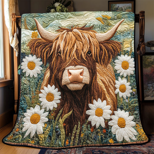 Highland Cow Daisy WX0702047CL Quilt