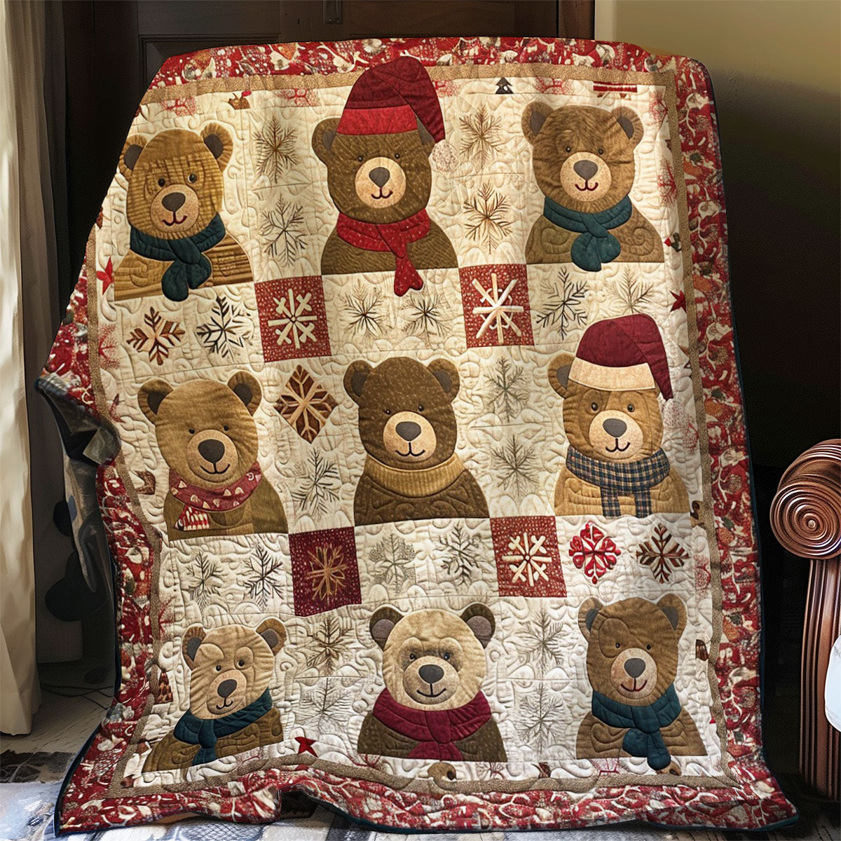 Bear And Christmas WO2208022CL Quilt