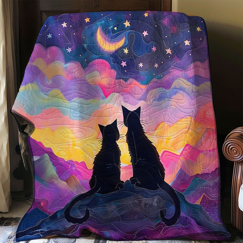 Black Cat Couple WO2408009CL Quilt