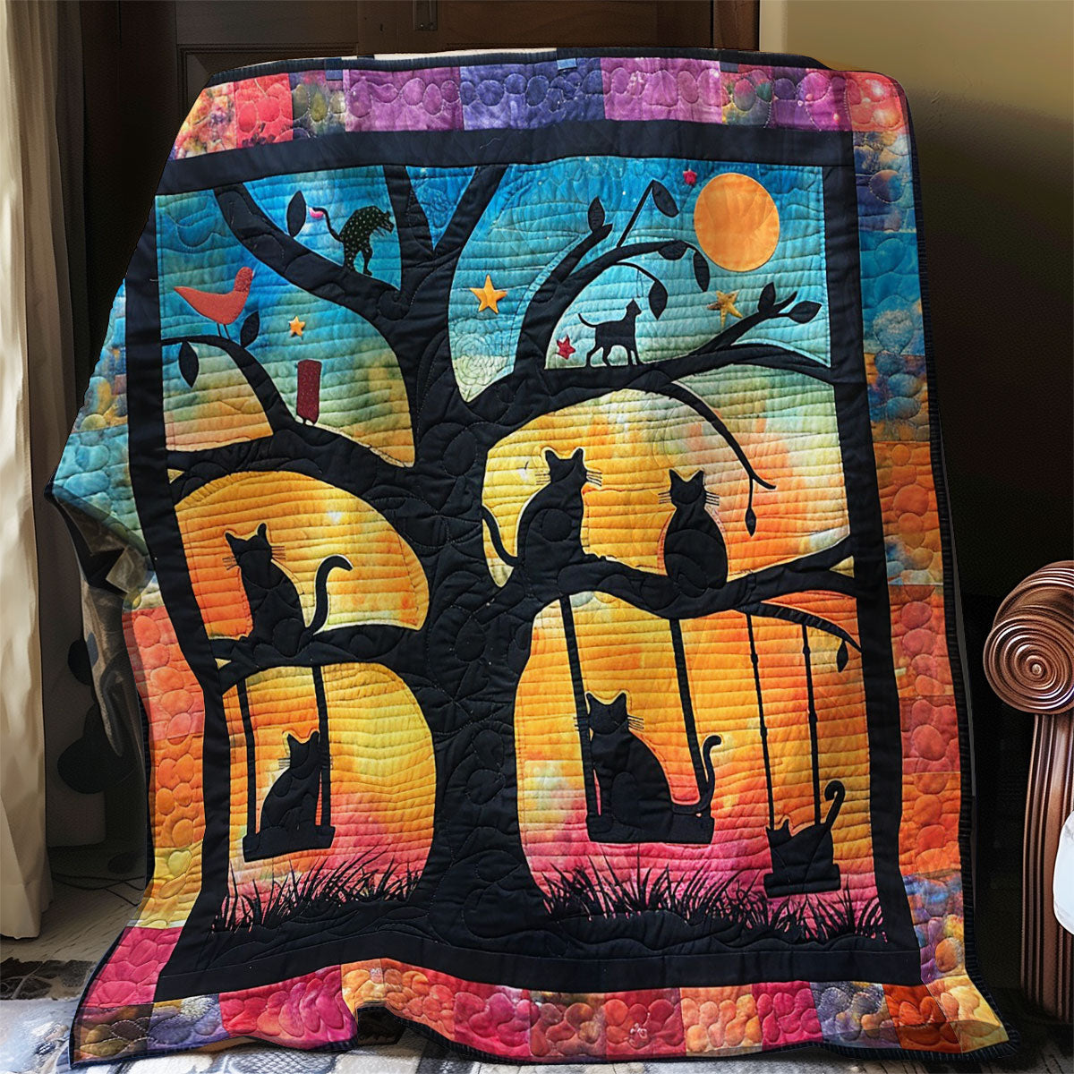 Black Cats And Swing WO2308032CL Quilt