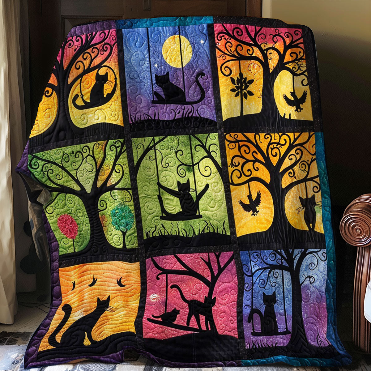Black Cats At The Night WO2308033CL Quilt