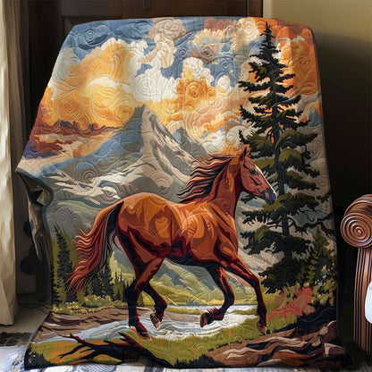 Brown Horse Running WO1908015CL Quilt