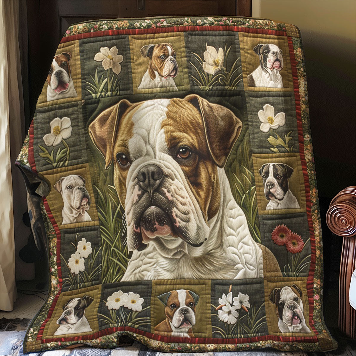 Bull dogs Wonderful Companions WO1408021CL Quilt