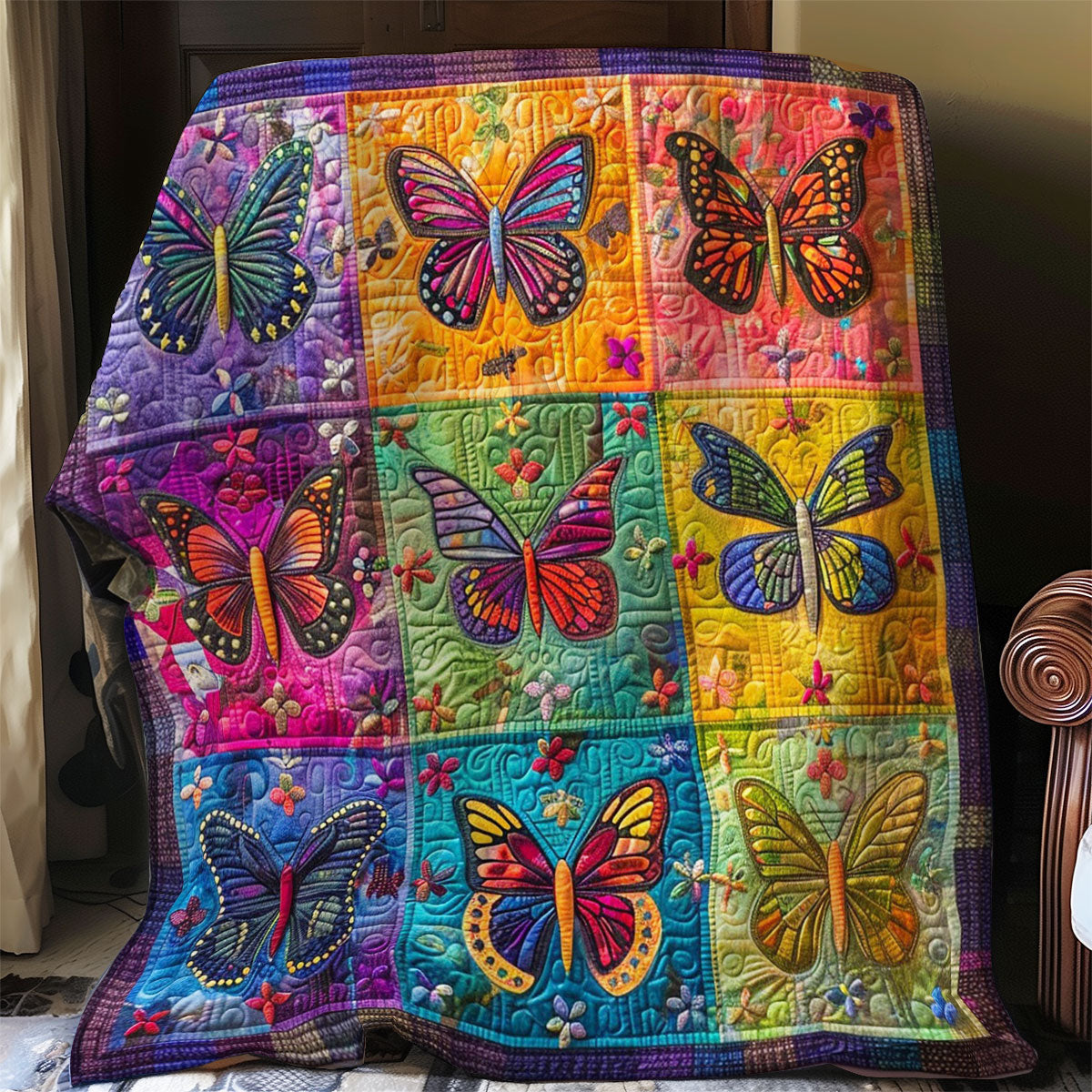 Butterflys Night WO2408034CL Quilt