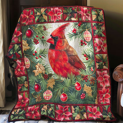 Cardinal With Flowers Blooming WO2008045CL Quilt