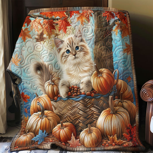 Cat And Pumpkins WO3008014CL Quilt