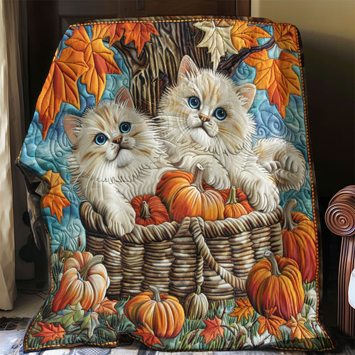 Cat And Pumpkins WO3008015CL Quilt