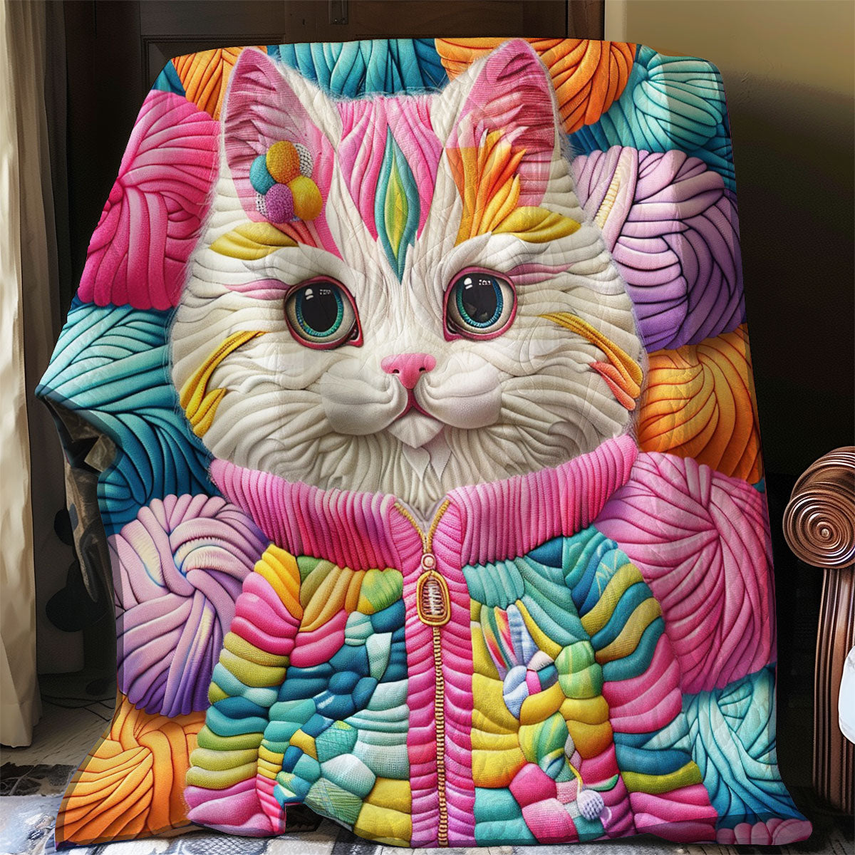 Cat Colorful WO2408010CL Quilt