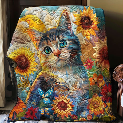 Cat In The Field Sunflower WO3008016CL Quilt