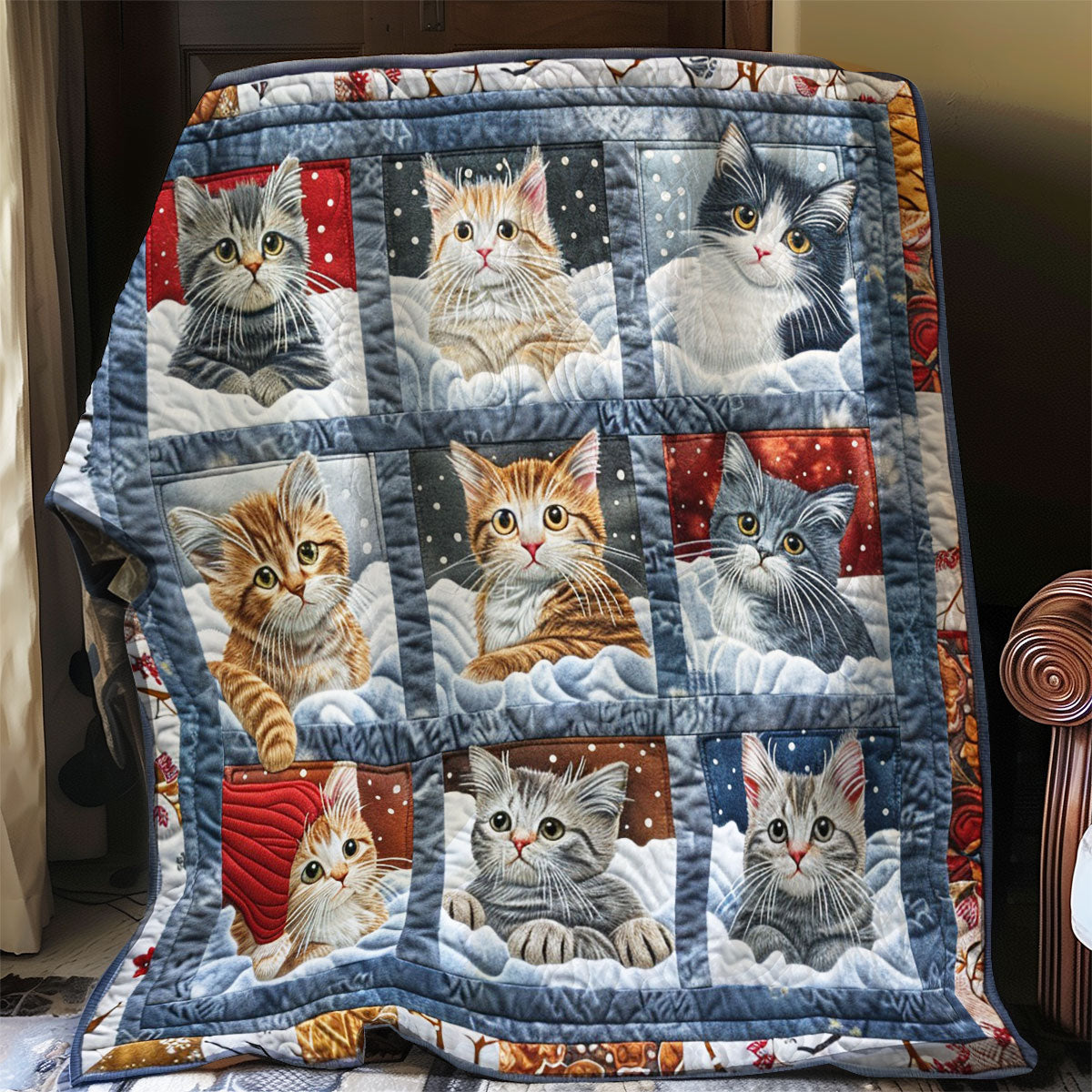 Cats And Snowing WO2408040CL Quilt