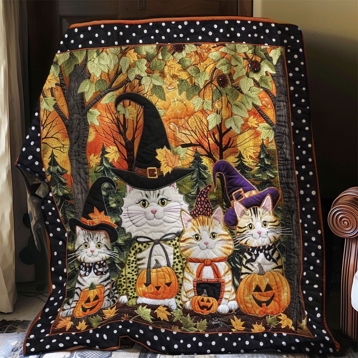 Cats In Costumes Halloween WO1308017CL Quilt