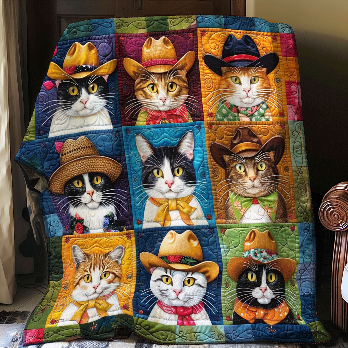 Cats With Cowboy Hats WO2908067CL Quilt