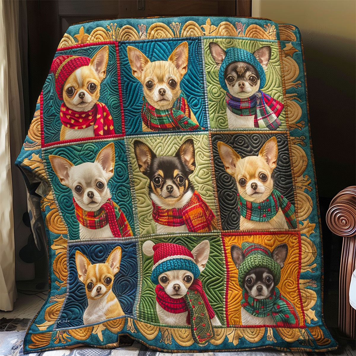 Chihuahua And The Winter WO2708018CL Quilt