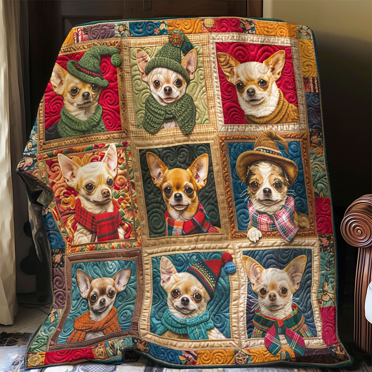 Chihuahua Dogs Warm WO2708011CL Quilt